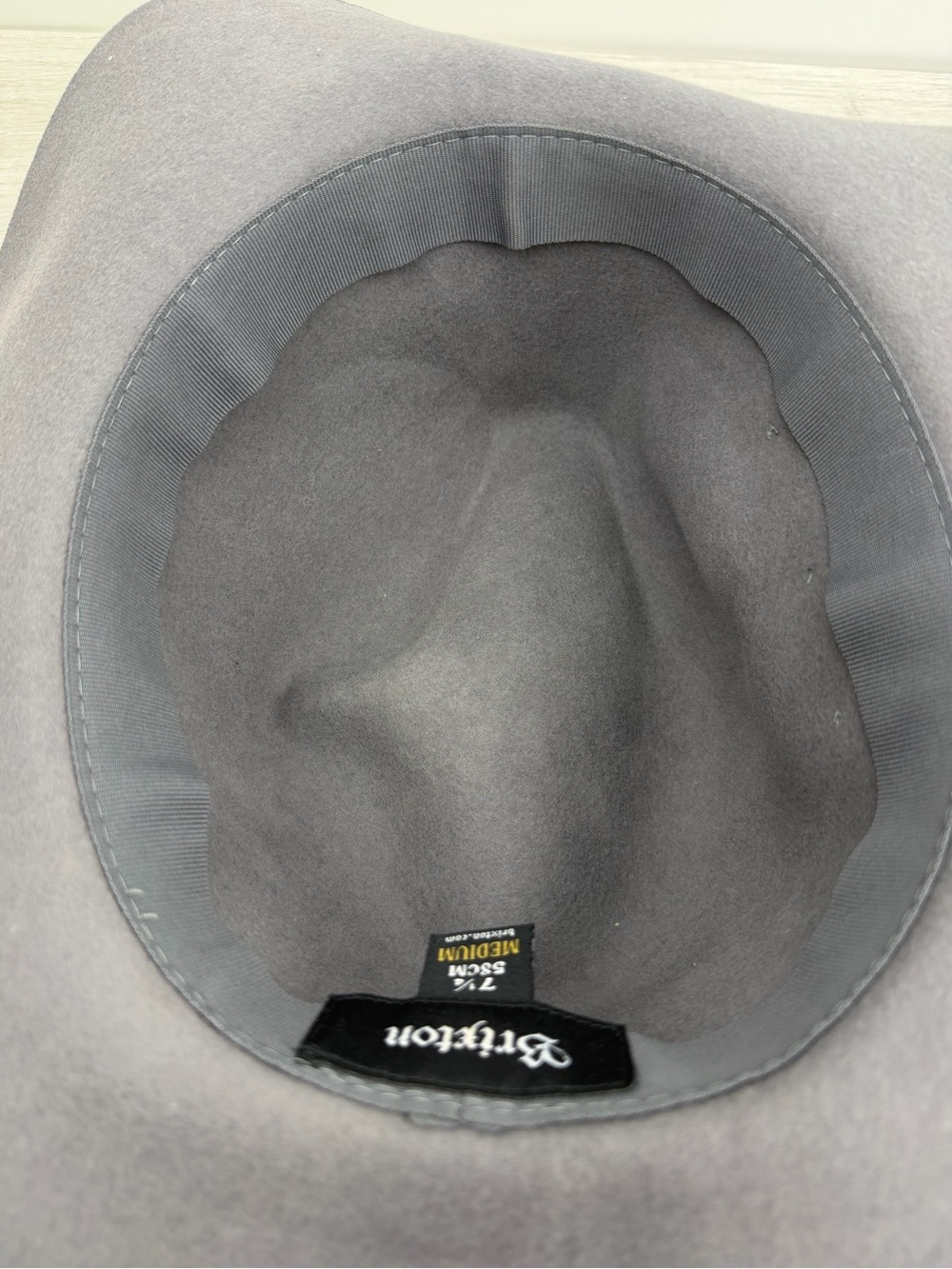 Brixton Wide Brim Felt Hat Gray Medium 58cm Rancher Fedora - Picture 5 of 7